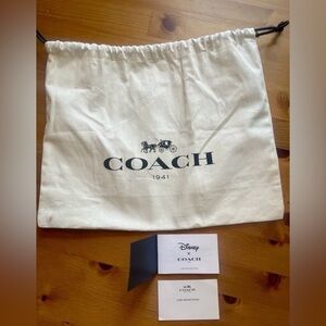 Coach 1941 Cotton Canvas Small Dust Bag 10” H x13” W w/Disney x Coach Care Card